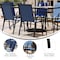 Flash Furniture Brazos 5 Pc Outdoor Patio Dining Set - 55in Tempered Glass Patio Tbl w/Umbrella Hole, 4 Navy Chairs TLH-089REC-303CNV4-GG - alternate 5